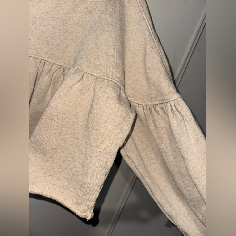 Free People Cream Ruffle Sweatshirt - Picture 5 of 10